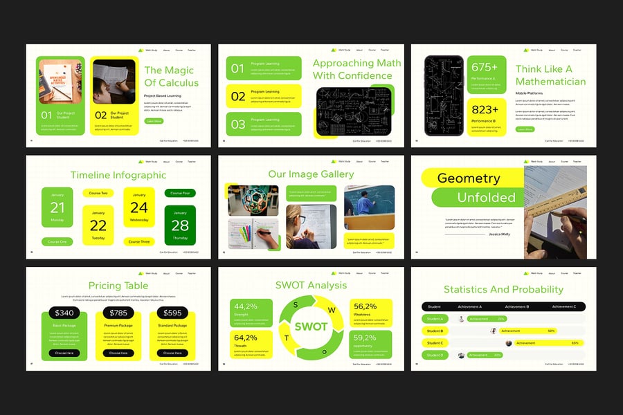 数学研究PPT模板 (PPTX)