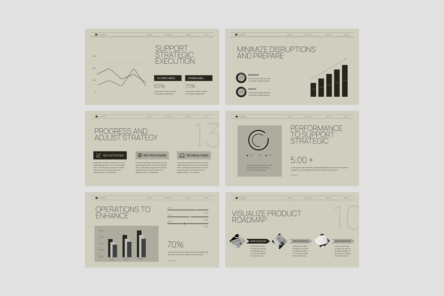 业务策略PPT模板 (PPTX)