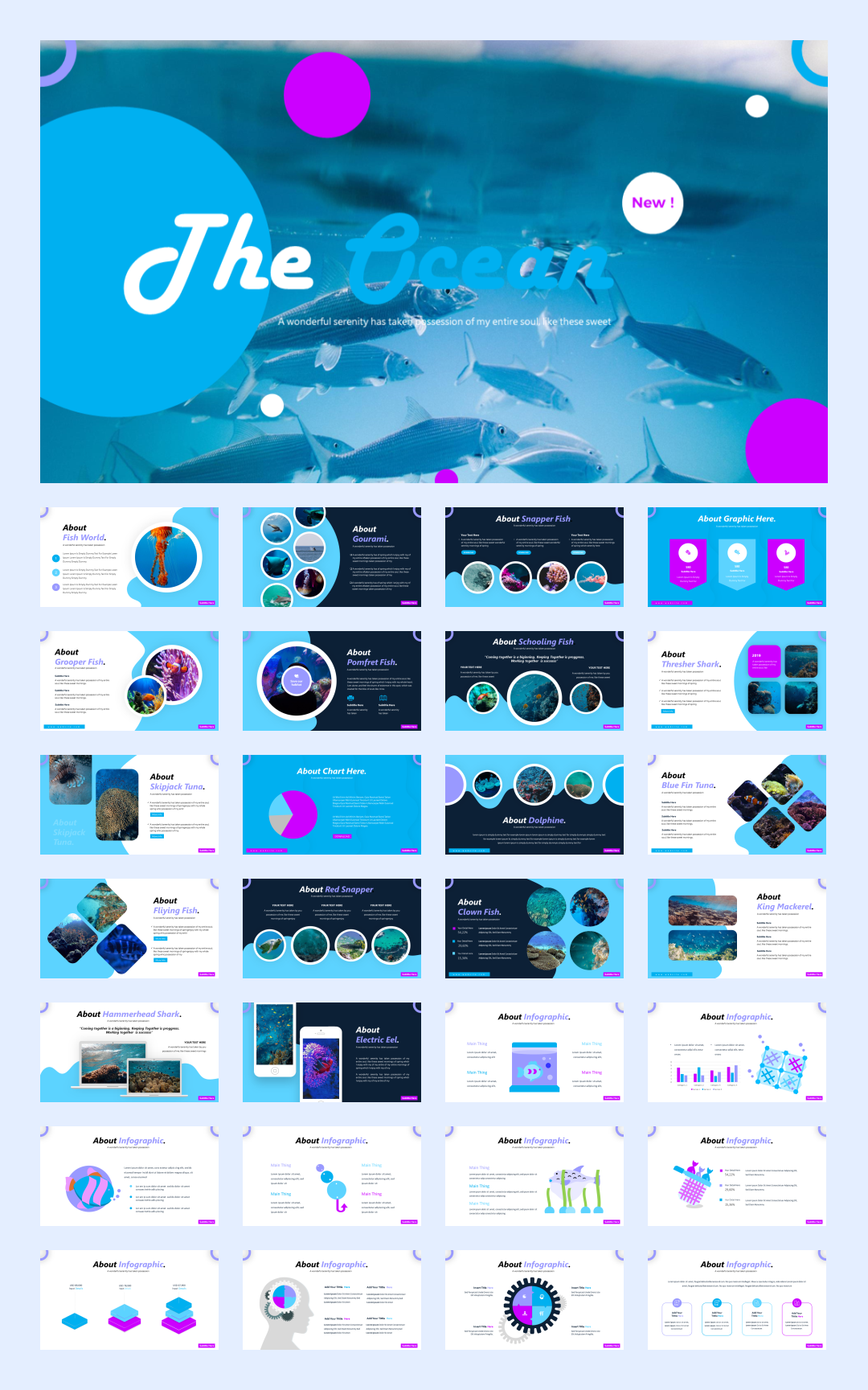 32套国外海洋旅游PPT模板，感受大自然的美！[s06]