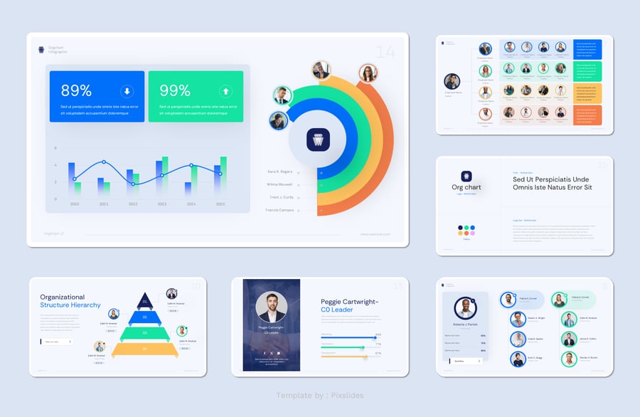组织结构层次结构PPT模板 (PPTX)