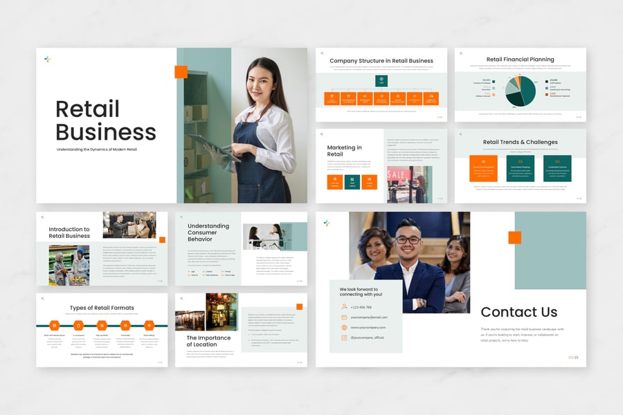 零售业务演示文稿PPT模板 (PPTX,PPT)