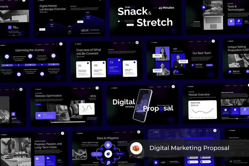 数字营销建议PPT模板 (PPT,PPTX)