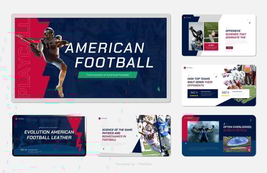 美式足球 PPT模板 (PPTX)