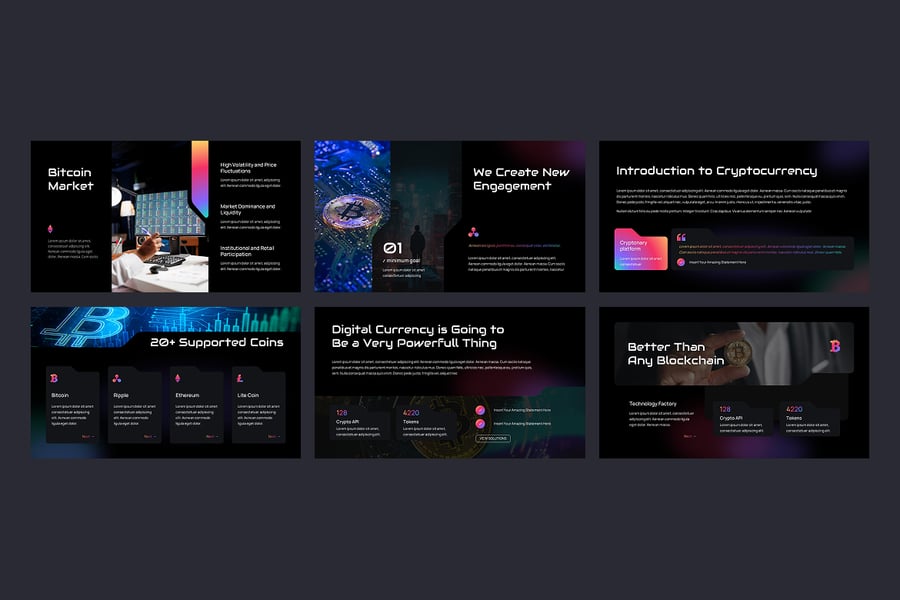 加密货币PPT模板 (PPTX)