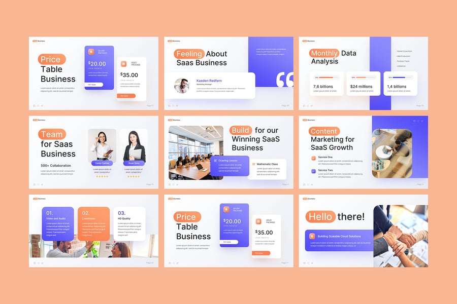 SaaS业务PPT模板 (PPTX)