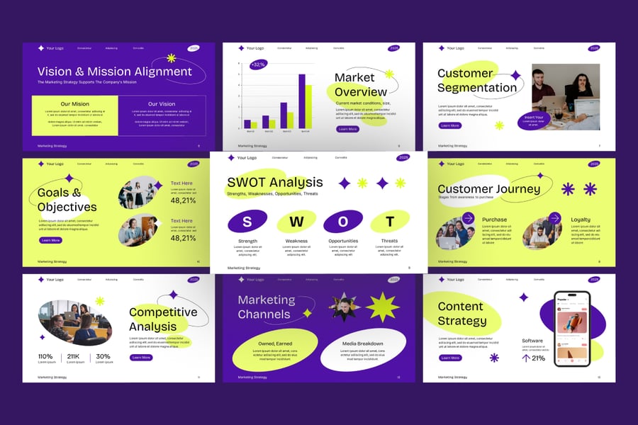 营销策略PPT模板 (PPTX)