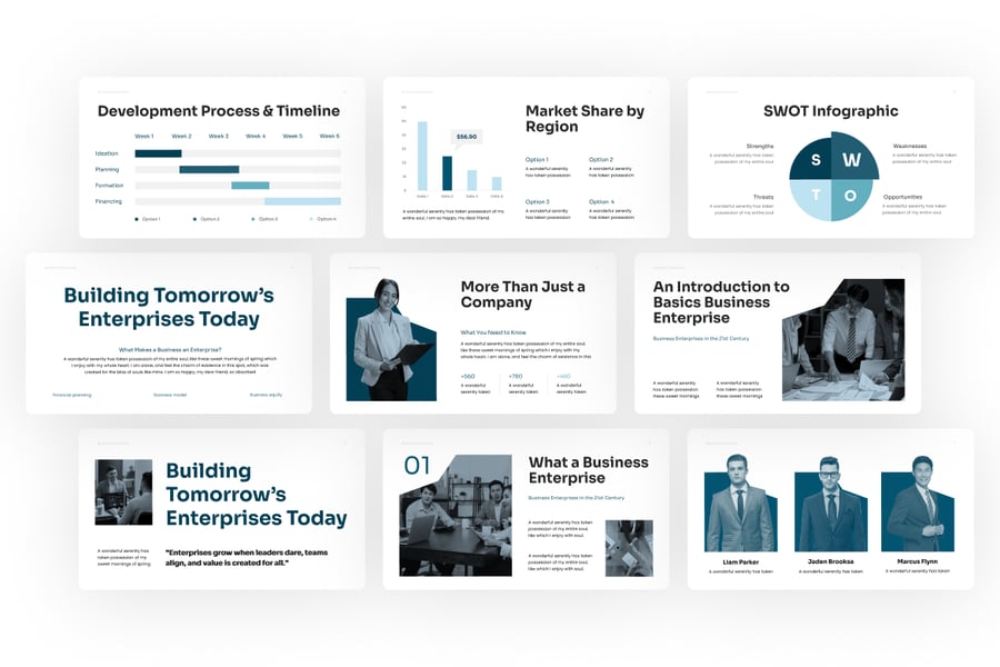 商业企业PPT模板 (PPTX)