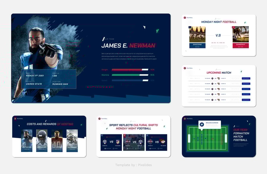 美式足球 PPT模板 (PPTX)