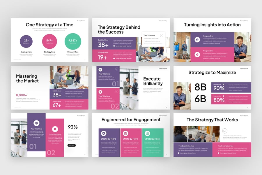 策略营销信息图表PPT模板 (PPTX)