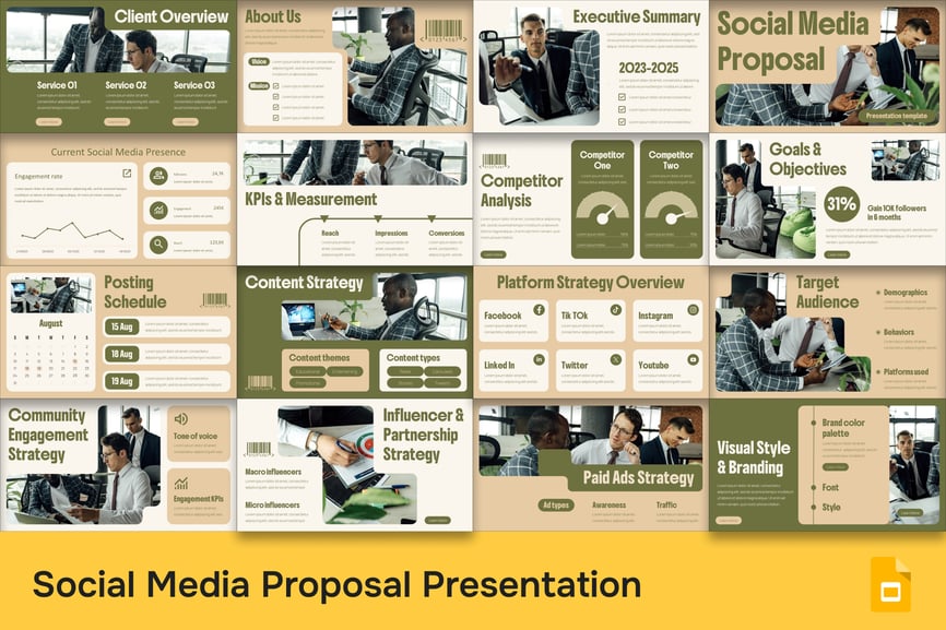 社交媒体运营建议PPT模板 (PPTX)