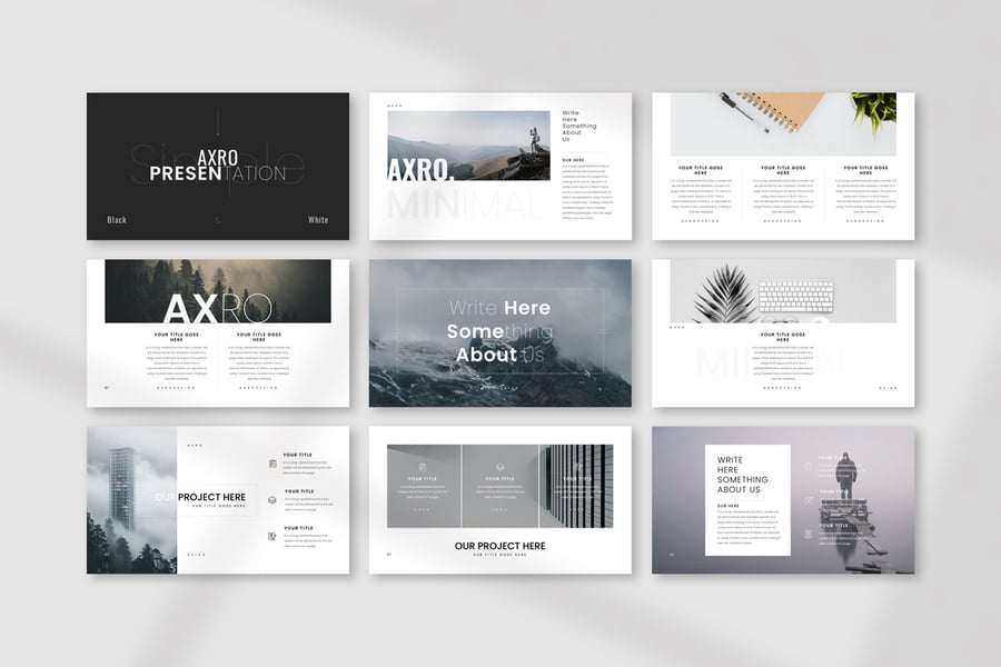 简单的极简主义设计呈现PPT模板(PPTX)