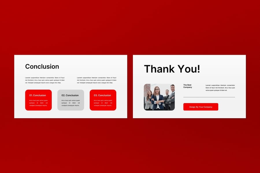 白色红色业务建议PPT模板 (PPT,PPTX)
