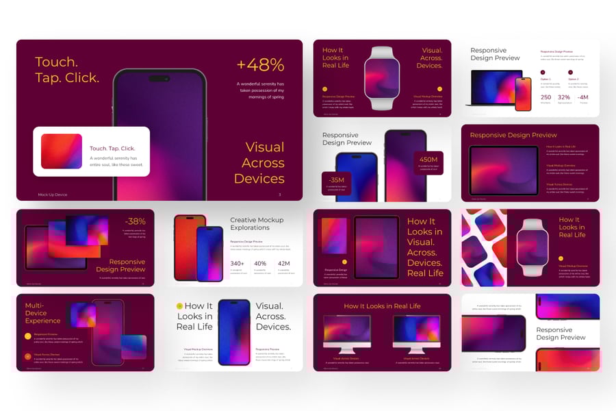 手机样机设备模型PPT模板 (PPTX)