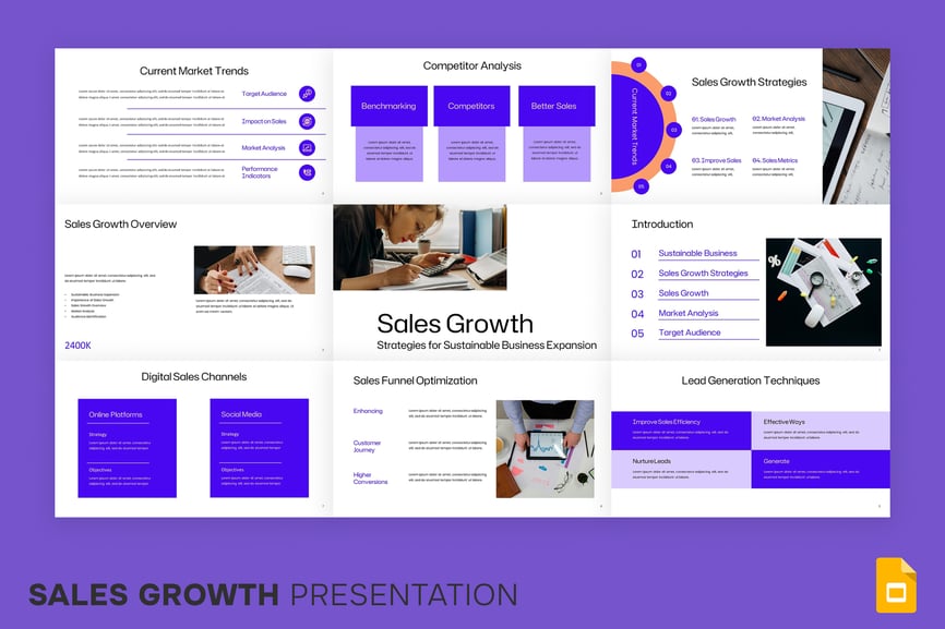 销售增长PPT模板 (PPTX)