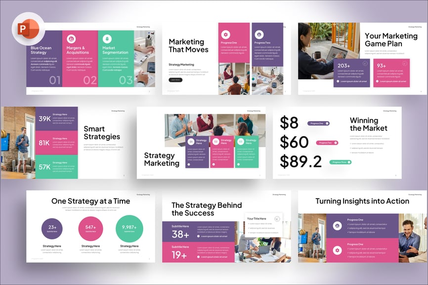 策略营销信息图表PPT模板 (PPTX)