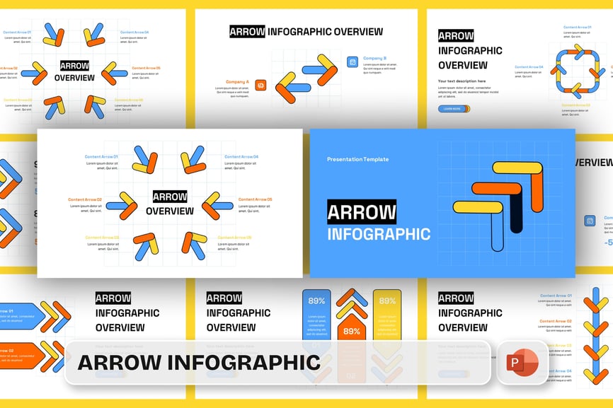 箭头信息图PPT模板 (PPTX)