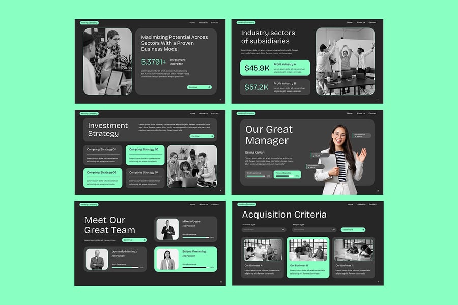 控股公司PPT模板 (PPTX)