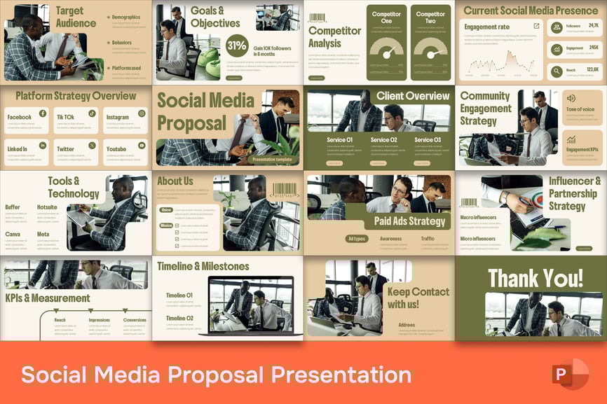 社交媒体建议PPT模板 (PPTX)