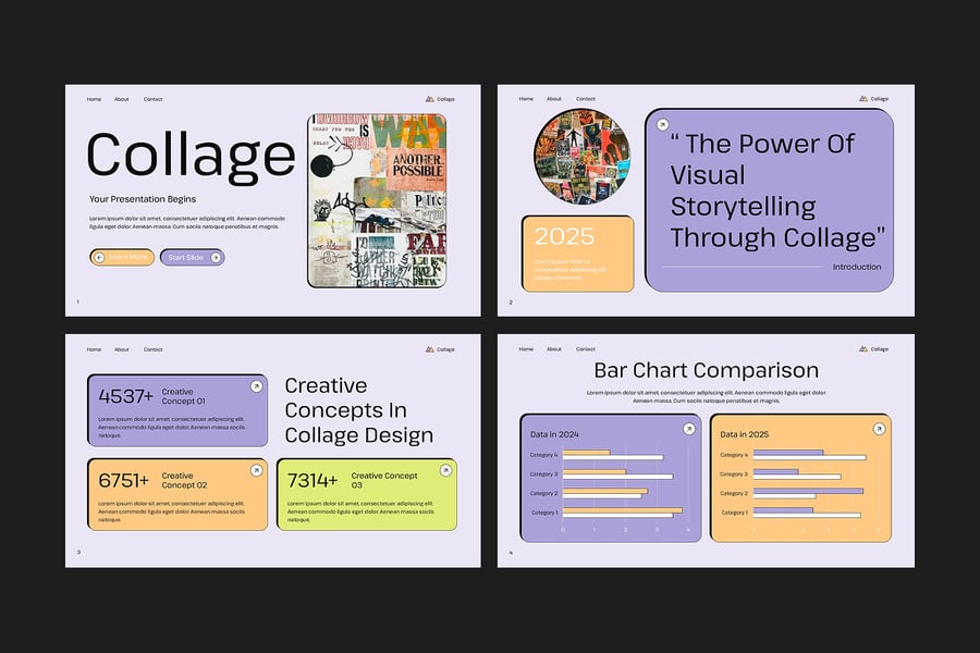 拼贴研究PPT模板 (PPTX)