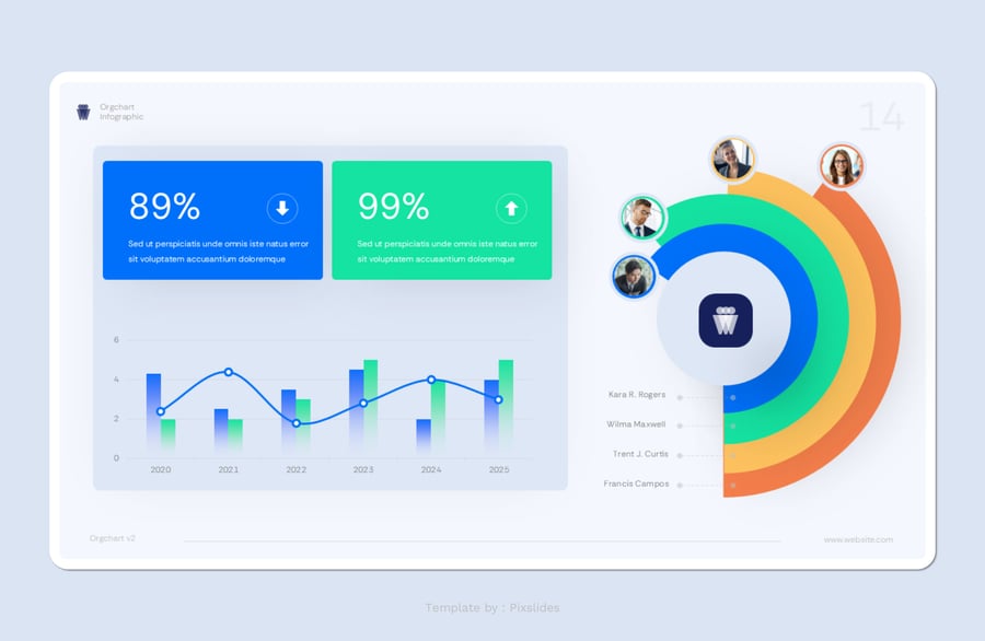 组织结构层次结构PPT模板 (PPTX)
