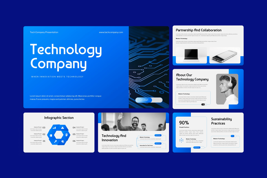 科技公司PPT模板 (PPTX)
