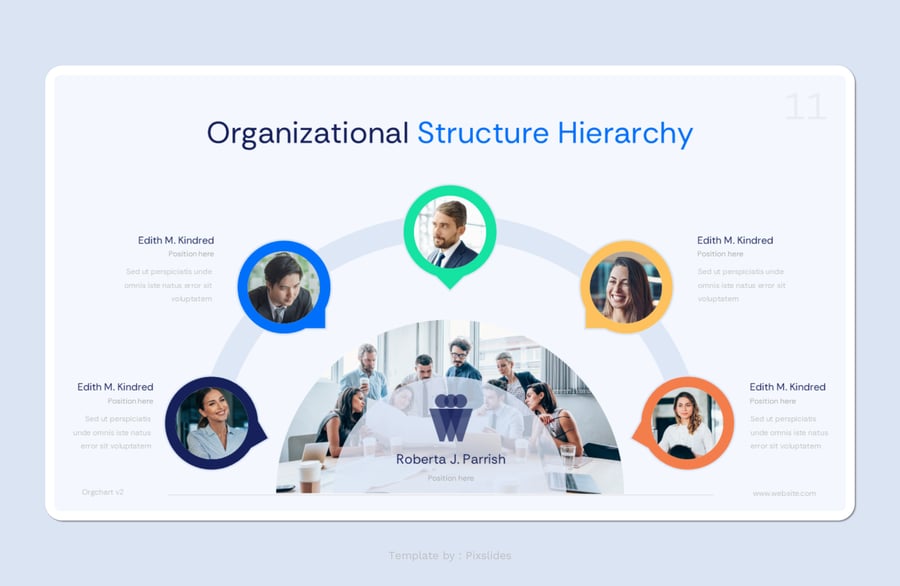 组织结构层次结构PPT模板 (PPTX)