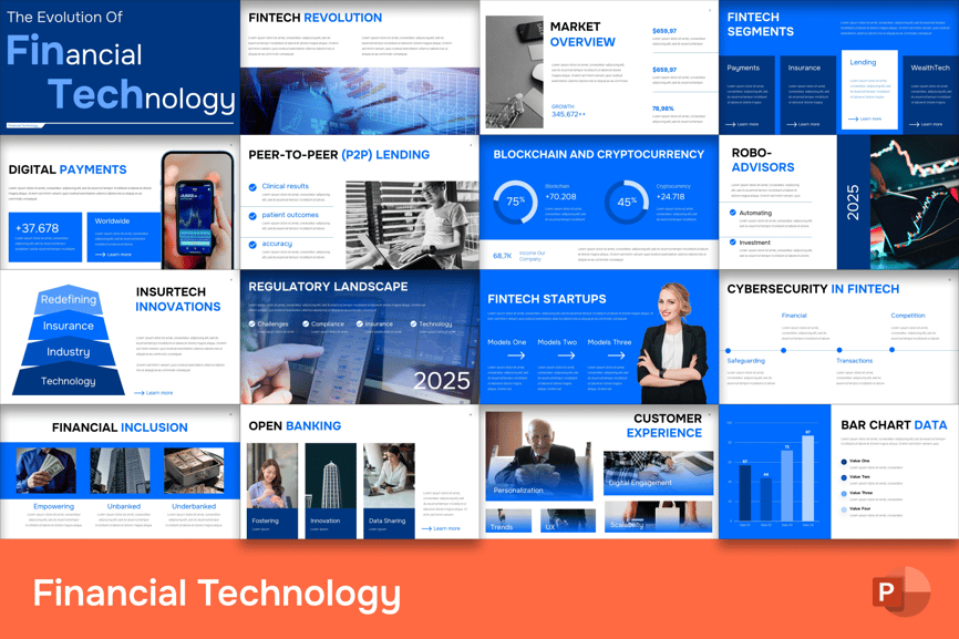 金融科技PPT模板 (PPTX)