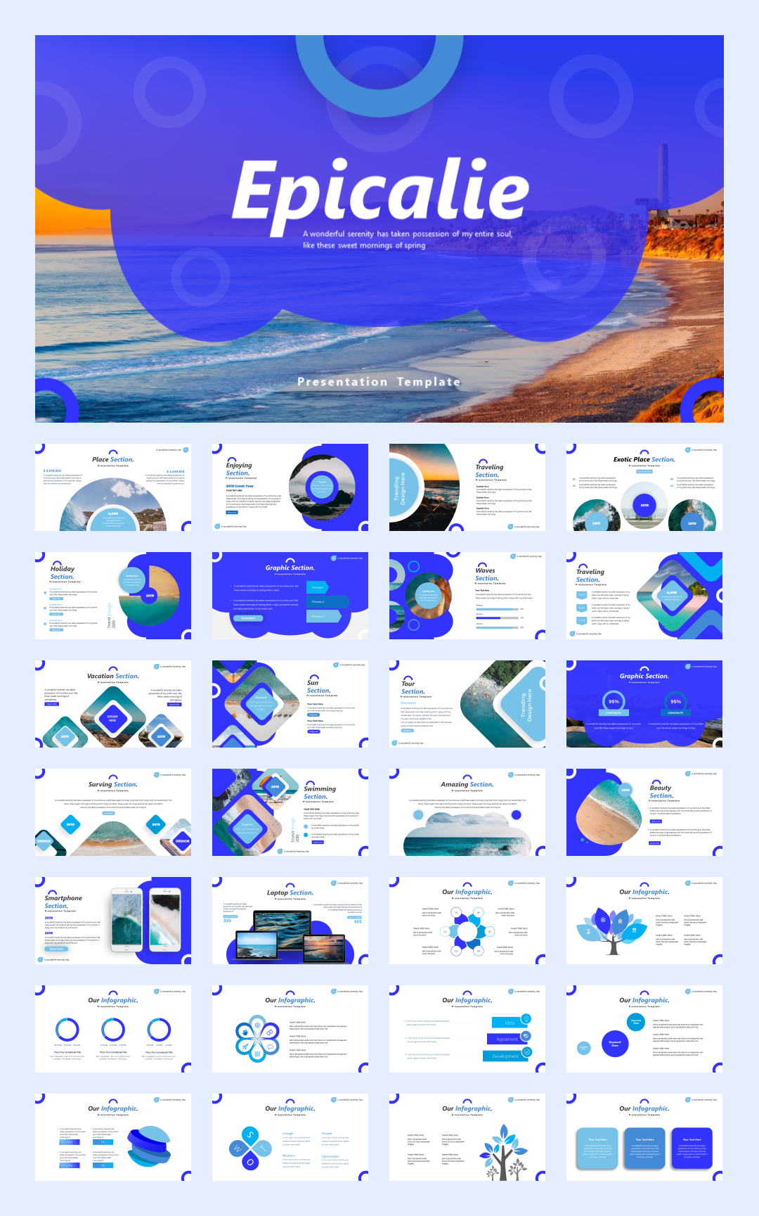 32套国外海洋旅游PPT模板，感受大自然的美！[s06]