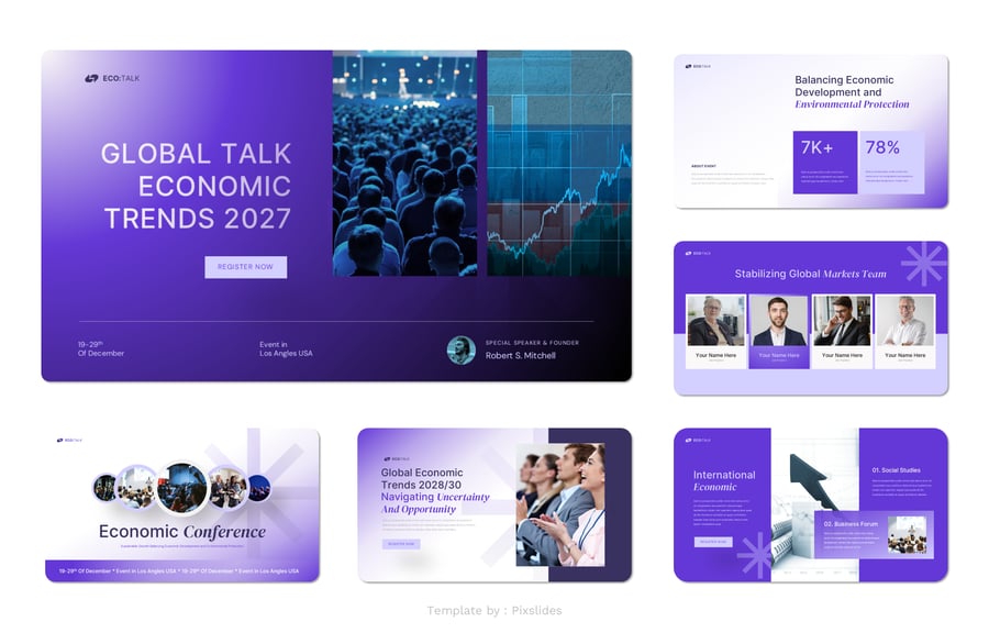 经济会议PPT模板 (PPTX)