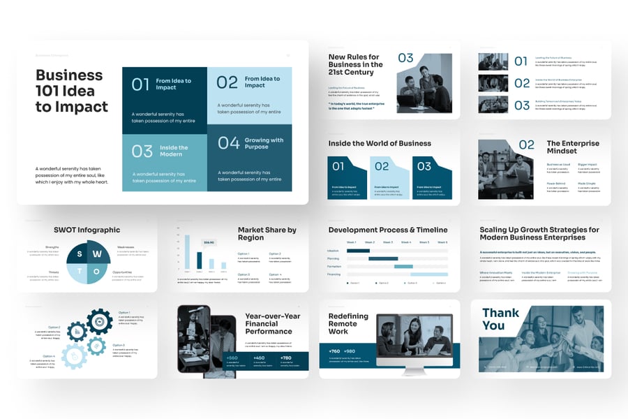 商业企业PPT模板 (PPTX)