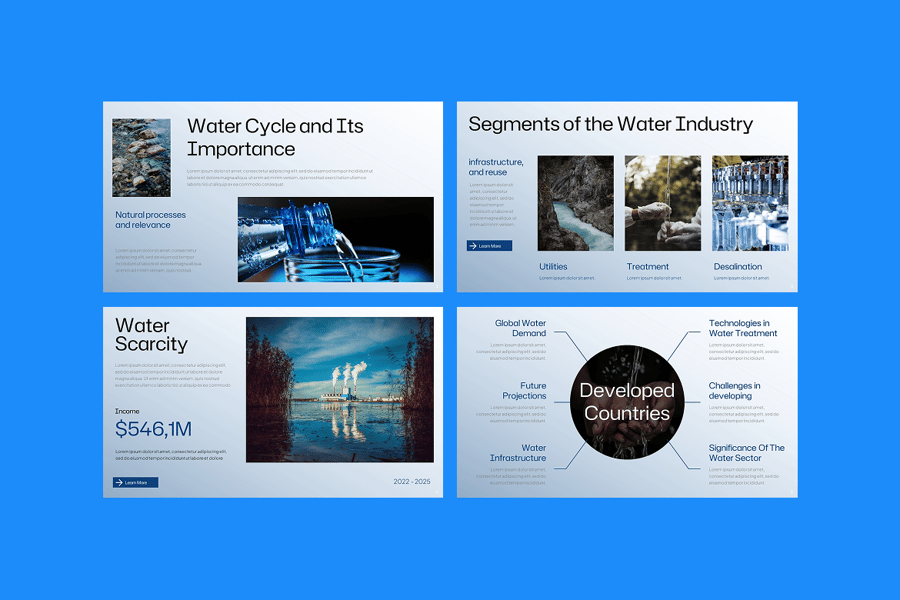 水行业分析报告PPT模板 (PPTX)