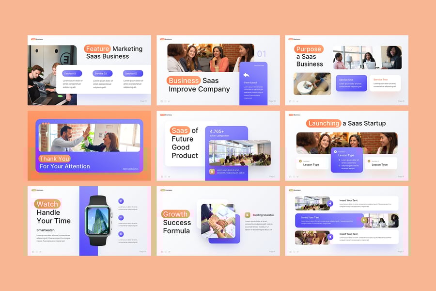 SaaS业务PPT模板 (PPTX)