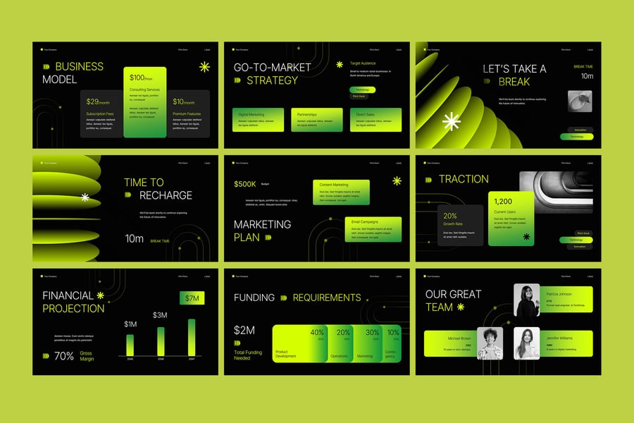 现代未来派路演PPT模板 (PPTX)