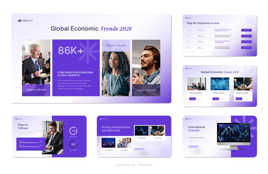 经济会议PPT模板 (PPTX)