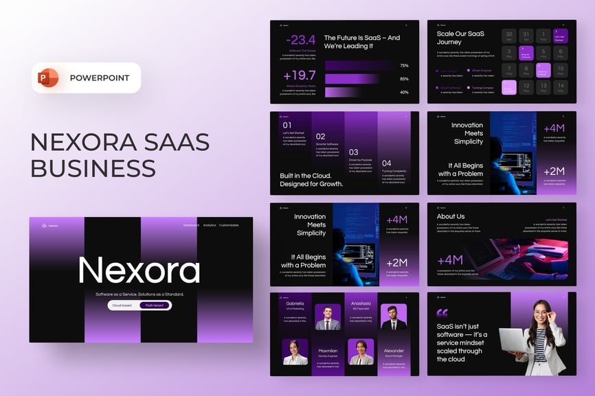 SaaS 服务PPT模板 (PPTX)