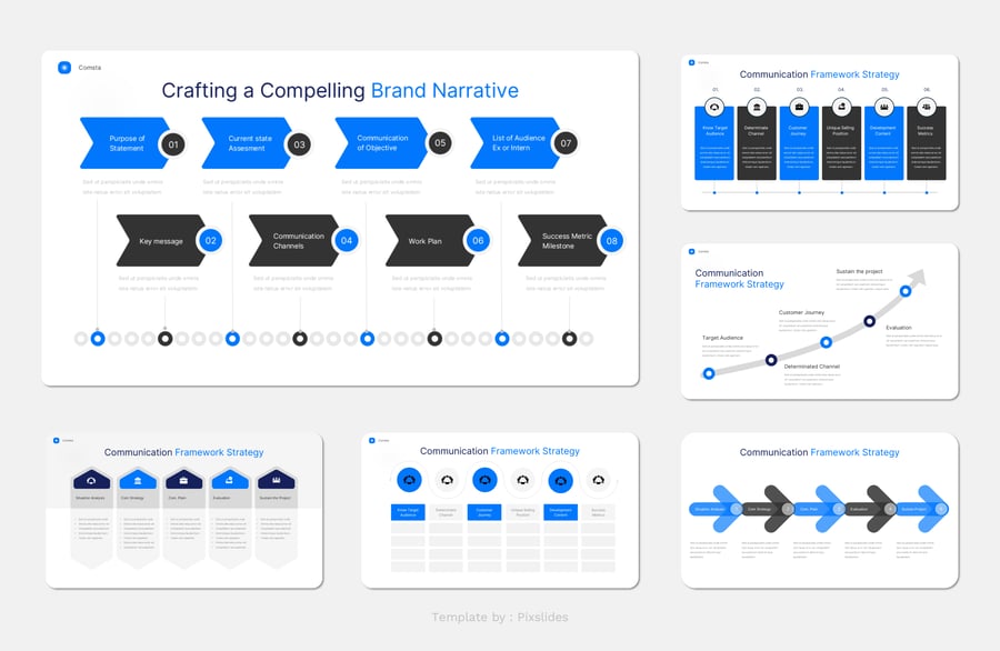 通信策略PPT模板 (PPTX)