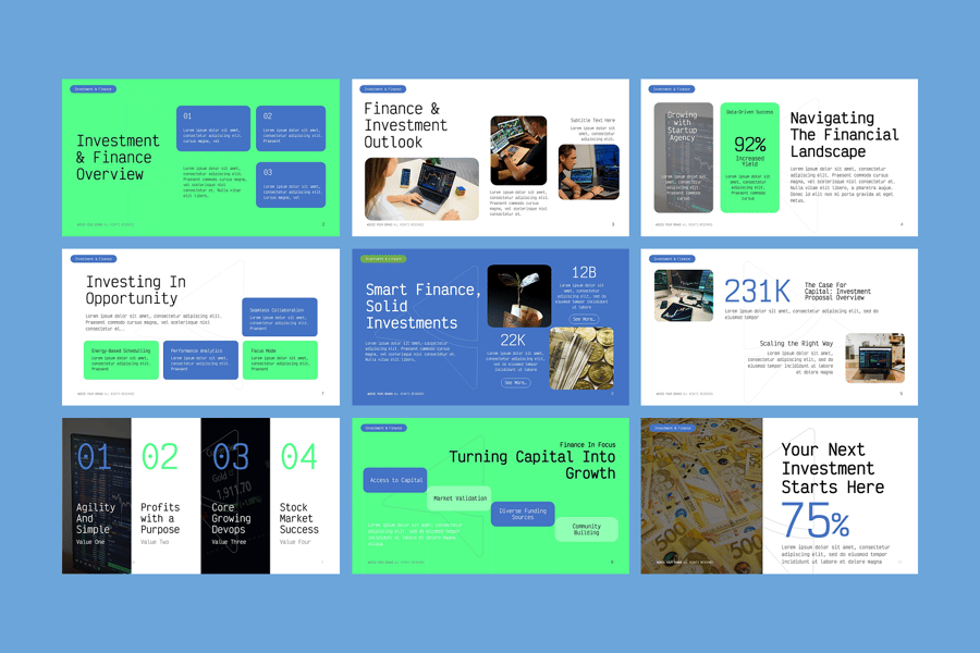 投资与金融PPT模板 (PPTX)