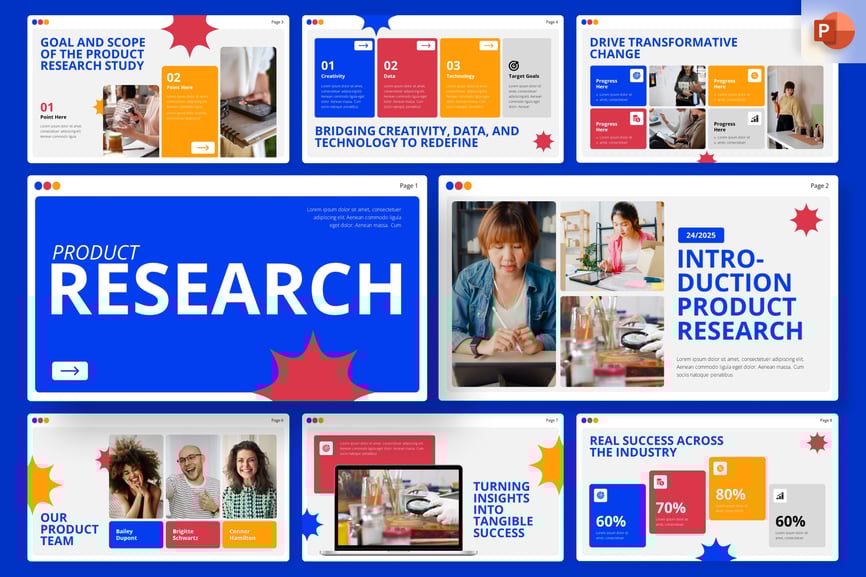 产品研究PPT模板 (PPTX)