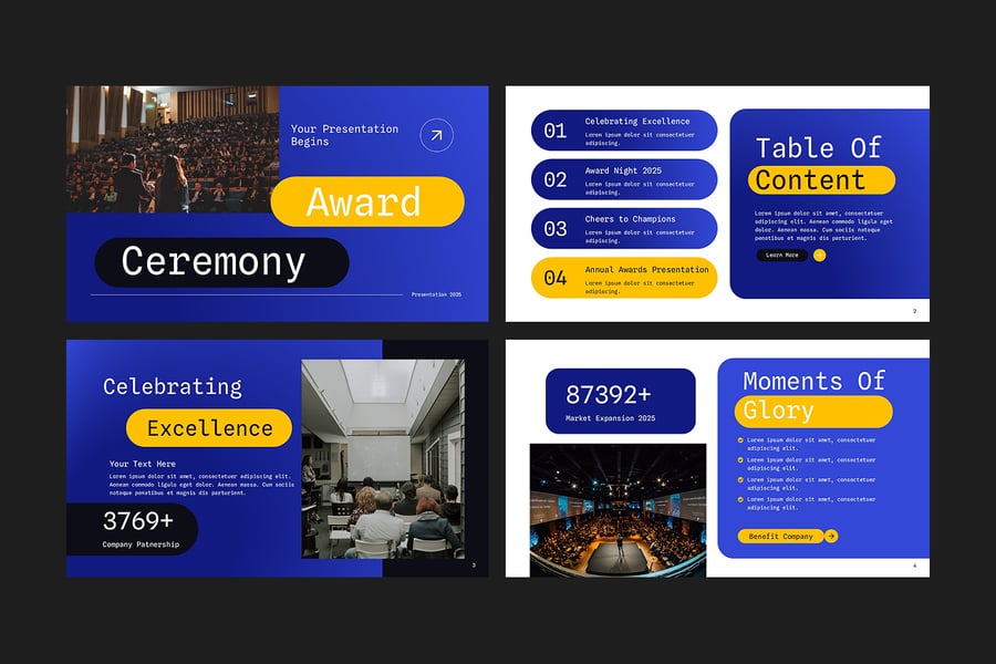 颁奖典礼PPT模板 (PPTX)