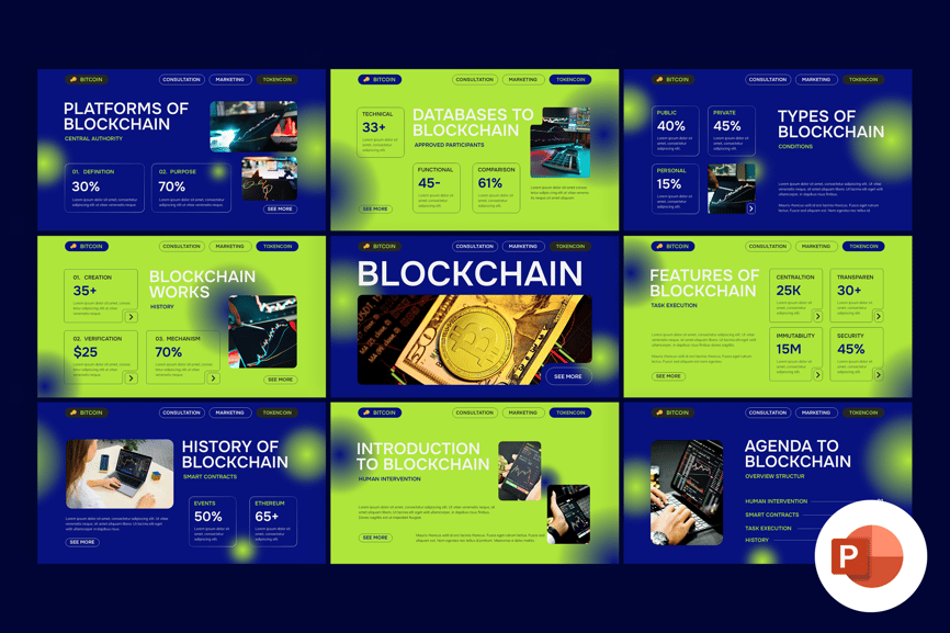 区块链PPT模板 (PPTX)