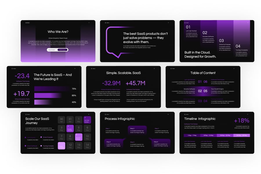 SaaS 服务PPT模板 (PPTX)