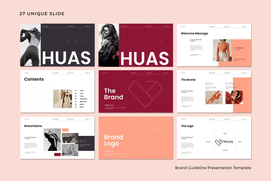 品牌指南演示模板PPT模板 (PPTX)