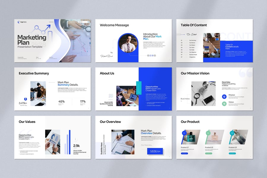 营销计划PPT模板 (PPTX)