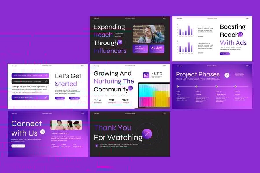 社交媒体运营建议PPT模板 (PPTX)