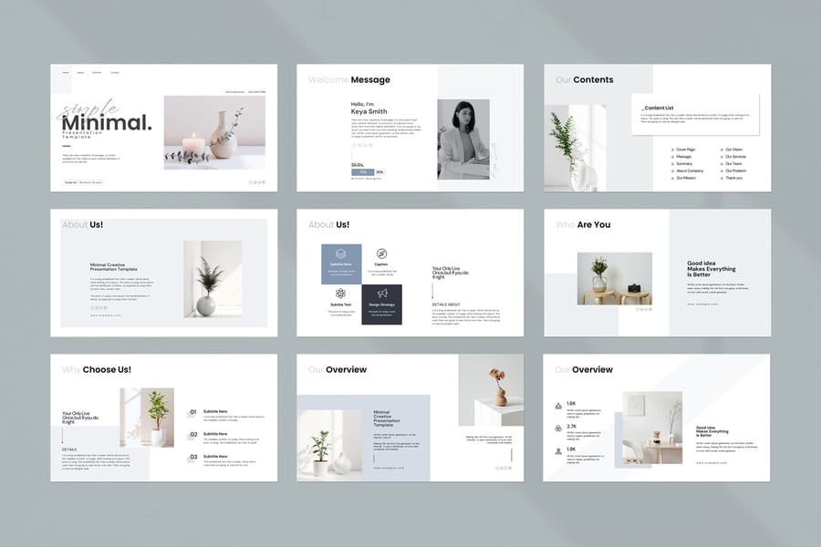 简单的极简主义PPT模板 (PPTX)