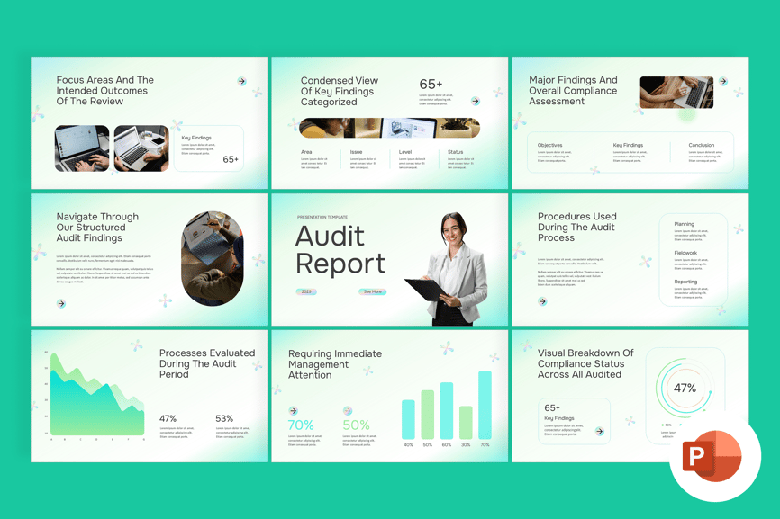 审计报告PPT模板 (PPTX)