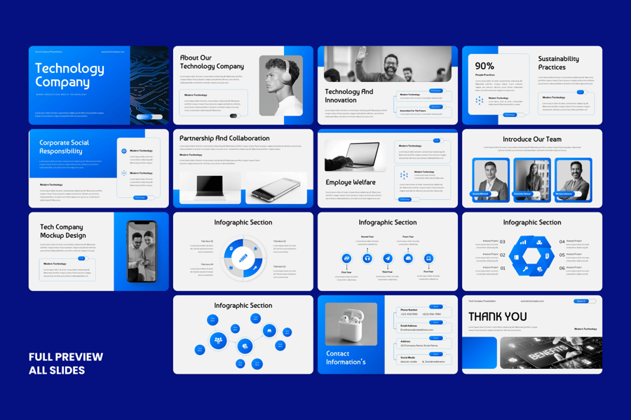 科技公司PPT模板 (PPTX)