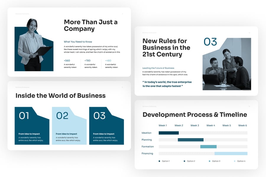 商业企业PPT模板 (PPTX)