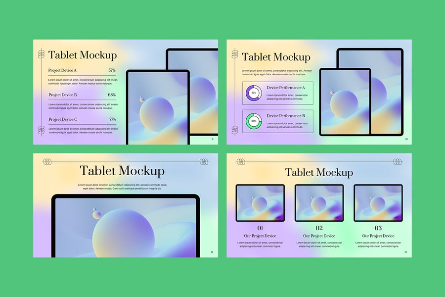 平板电脑模型PPT模板 (PPTX)