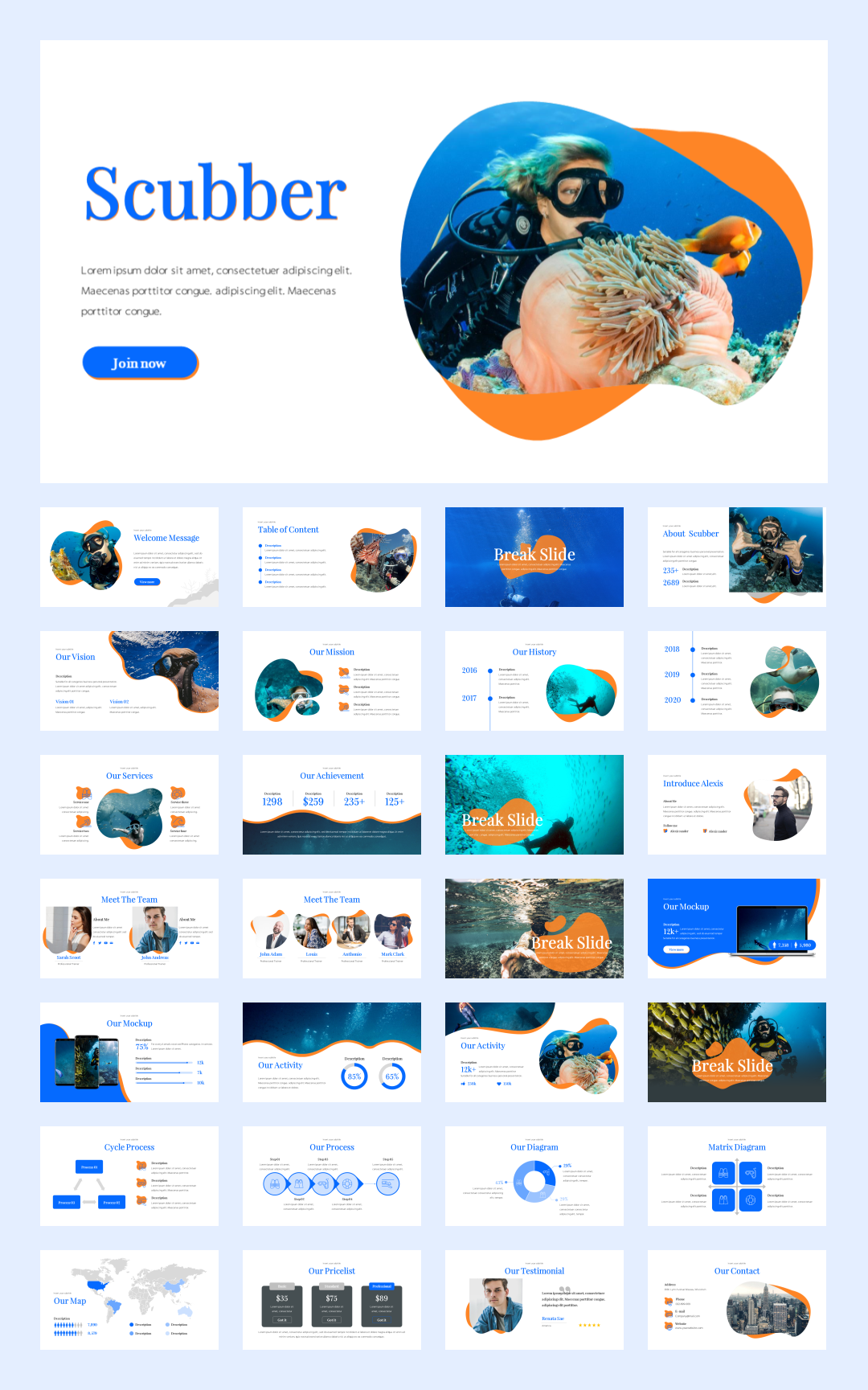 32套国外海洋旅游PPT模板，感受大自然的美！[s06]